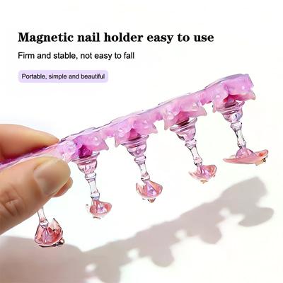 Soportes Magnéticos para Uñas Mariposa Brillantes Soporte de Exhibición para Práctica de Manicura Magnético Uñas Postizas Magnéticas para Pegar Práctica de Uñas Postizas