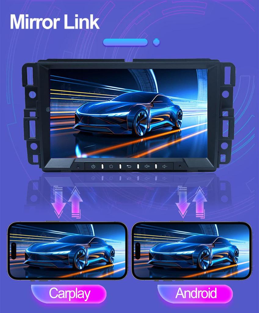 Chevrolet GMC In-Car Navigation Android GPS HD Reverse Camera & CarPlay Player