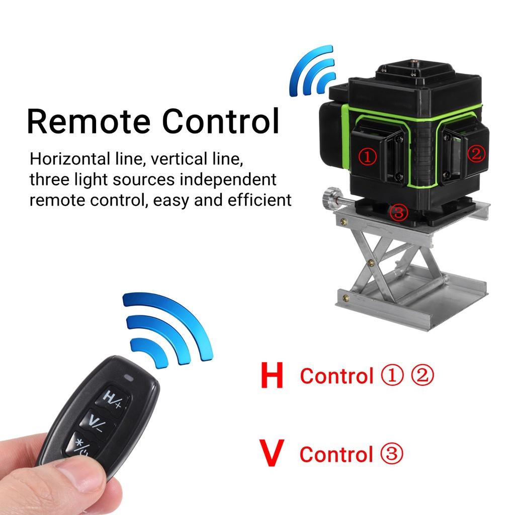 360° Rotary LD Green Laser Level 3D 12 Line Cross Self Leveling Measure Tool LED Display