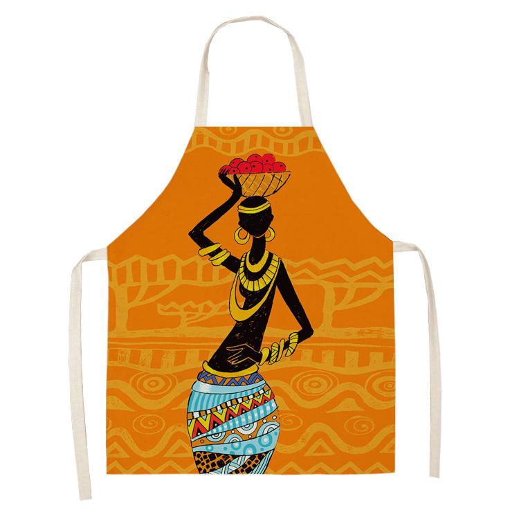 Cooking Baking Apron Home African Women's Pattern Apron Children's House Cleaning Barista Apron Men's and Women's Kitchen Apron