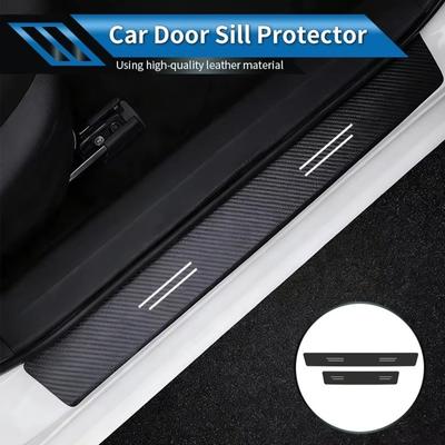 4pcs Self-adhesive Car Door Sill Protector  Car Interior Exterior Decoration Accessories