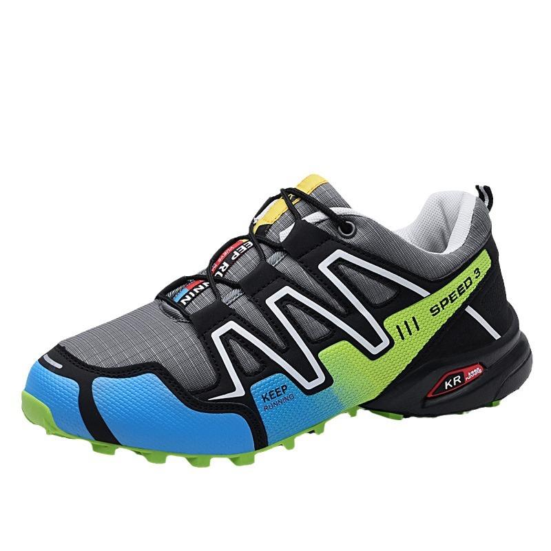 Jaro 2025 nové pánské síťované tenisky protiskluzové terénní outdoorové turistické boty zahraniční obchod velká velikost pánské boty