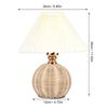 Soft Light Pleated Table Lamp Rattan Base Nightstand Lamp Modern Desk Accent Lamp  Nightstand Decor