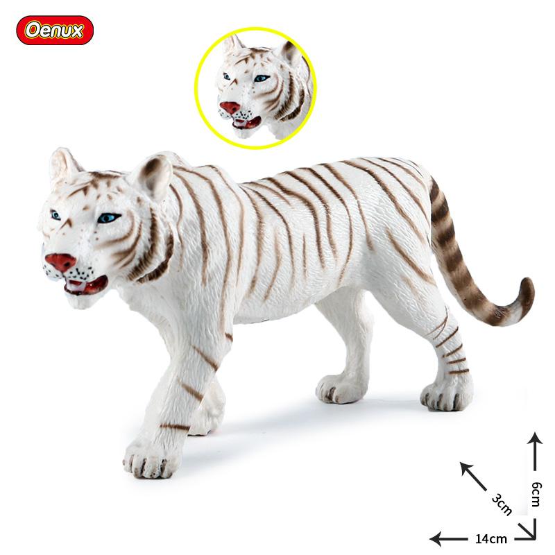 Oenux Original African Wild Animals Simulation Savage Bengal Tiger Siberian Tiger White Tiger Lion PVC Model Educational Toys