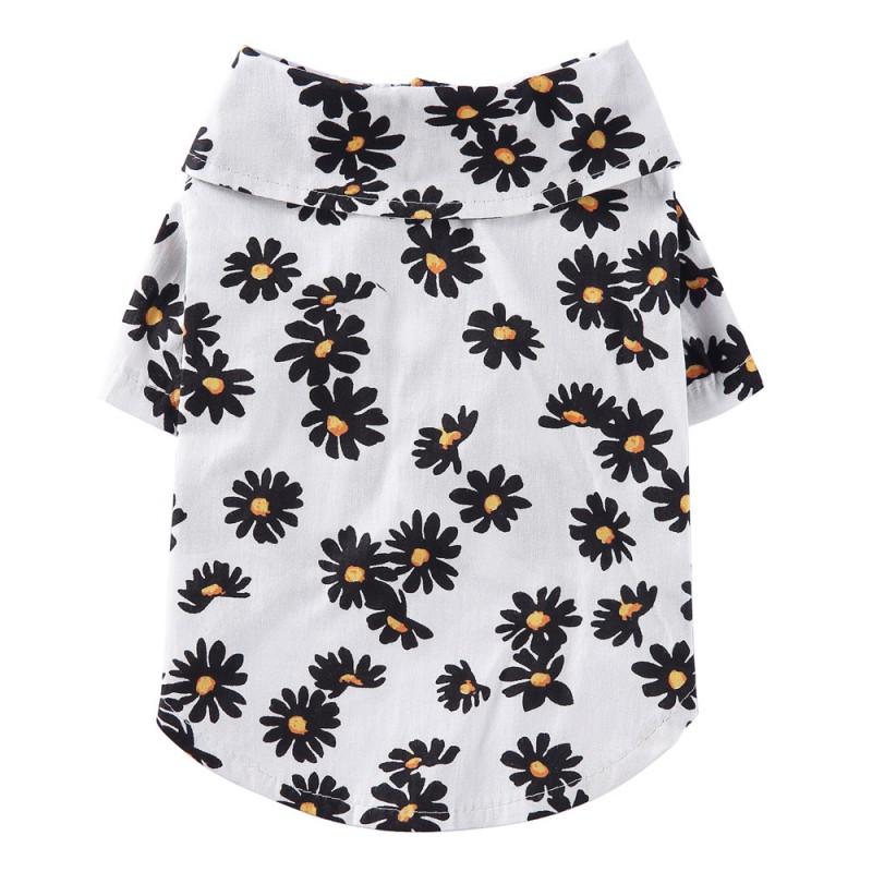 Lightweight Hawaiian-Style Dog Shirt Teddy Corgi Breathable Pet Tee 4 Sizes S To XL