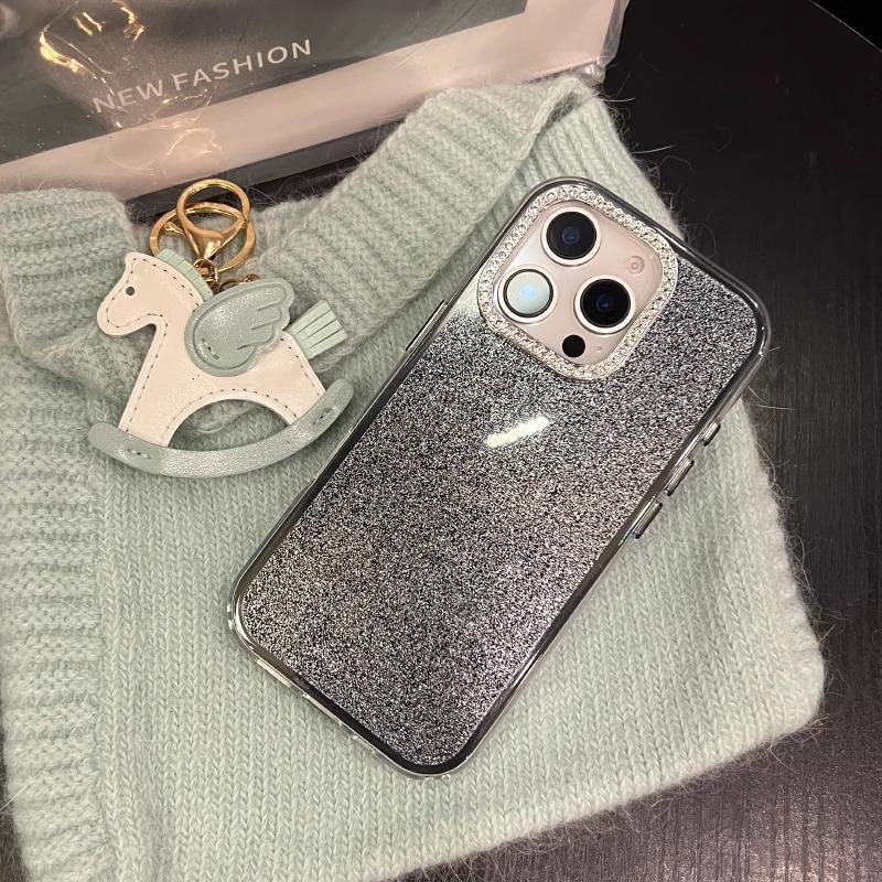 Bling Diamond Camera Protection Phone Case For iPhone 16 15 14 13 12 Pro Max 11 Shockproof Acrylic Glitter Hard Back Cover