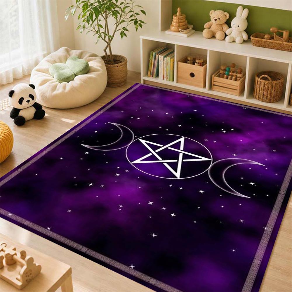 Dark Baphomet Grimoire Pentagram Patterned Rug Durable Stainresistant Easyclean Carpet For Bathroom Kitchen Home Decor Valentine'S Day Gift