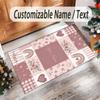 Hearts Theme Crystal Velvet Floor Rug Personalized Custom Name Text Warm Carpet Home Decoration