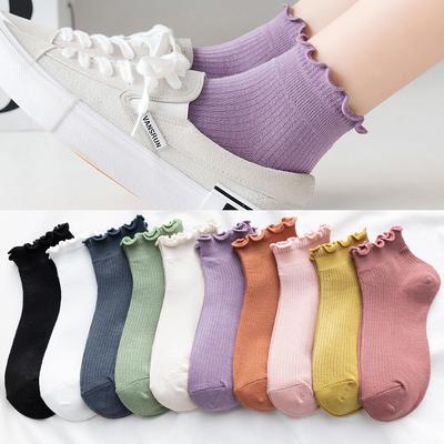 Damskie bawełniane skarpetki Wiosna Jesień Średniej długości wygodne modne skarpetki w paski sportowe damskie codzienne pończochy