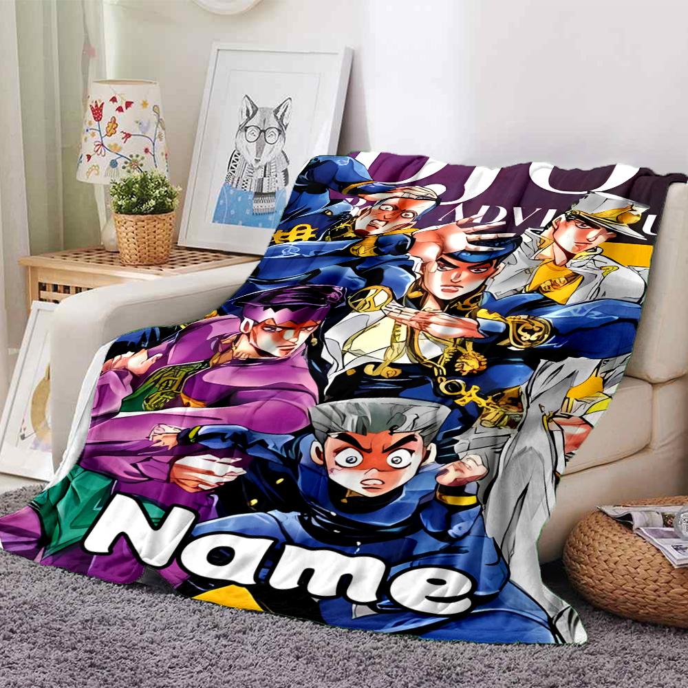 Customiz Name Personality JoJo's Bizarre Adventure Blanket Soft &Warm Sofa Office Bed Travel Lunch Break Blanket, Gift Suitable All Seasons