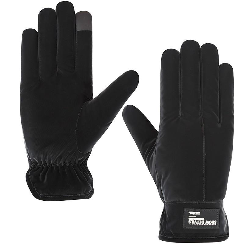 Winter Thermal Insulated Cycling Gloves With Reflective Stripes Waterproof Windproof Touchscreen Compatible Men Outdoor Skiing