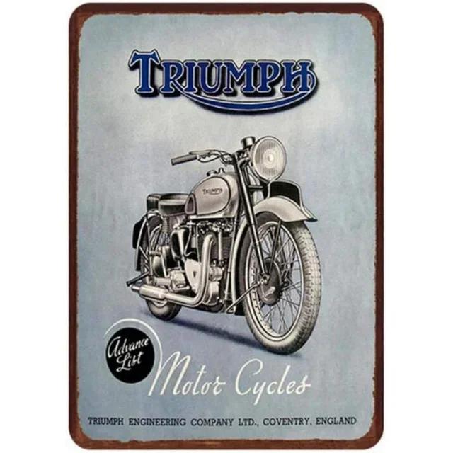 Vintage Triumph Norton Motorcycle Metal Tin Sign  Retro Iron Wall Poster for Bar Cafe Garage Home Decor  Metal Plaque Sheet