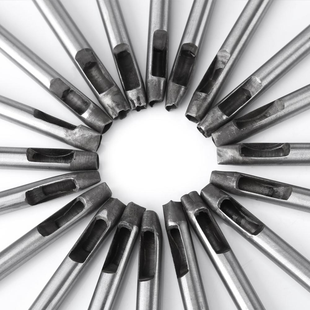 20 Stück Set Lederhandwerk 6mm Kohlenstoffstahl Blumenstanze Lochwerkzeug für Geldbörse Gürtel Dekoration