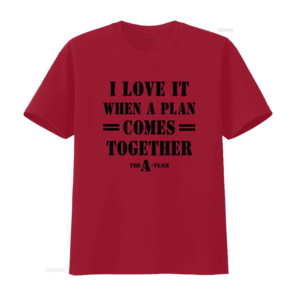 A Team I Love It When Plan Comes Together Mens T Shirt Hannibal Slogan Quote  vintage Washed Stretched Slightly