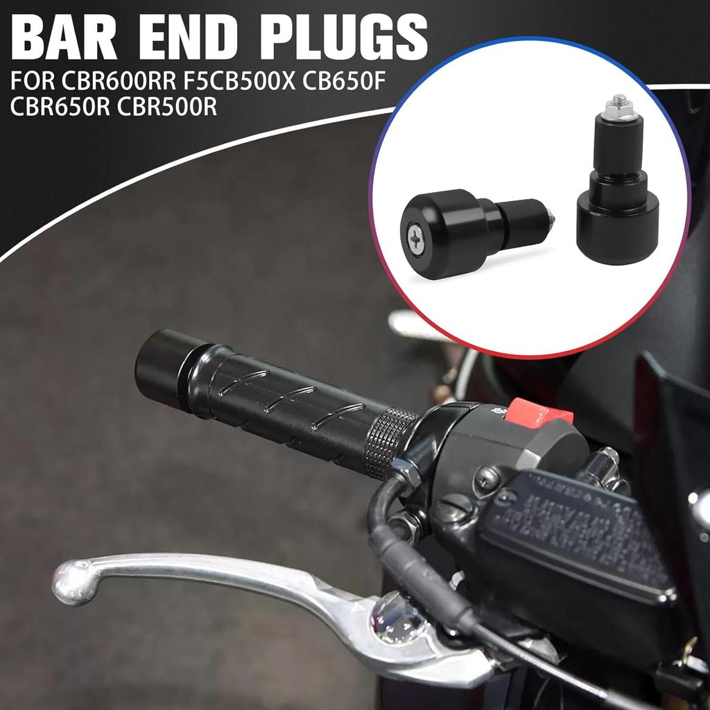 Motorcycle Handle Bar End Grips Plug Weights Hand Grips Plug Caps Replacement for Honda CBR600RR 2007-2025 CBR600RR ABS 2009-2023 CB1000R 2012-2016