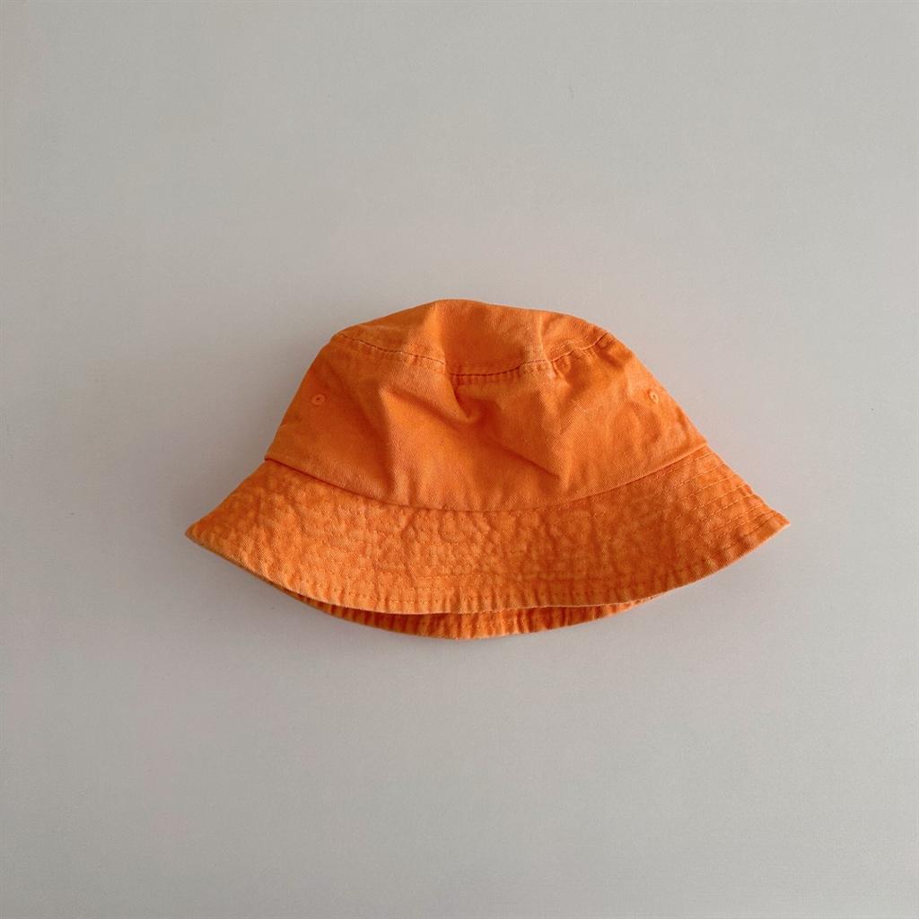 Japanischer Retro Gewaschene Einfarbige Kinder Stil Große Krempe Fischerhut Alter Baumwolle Baby Sonnenschutz Sonnen Eimerhut