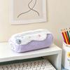Durable Pencil Case Star Embroidery Large Capacity Pencil Pouch Soft Fluffy Swiss Roll Shape Stationery Bag School Supplies
