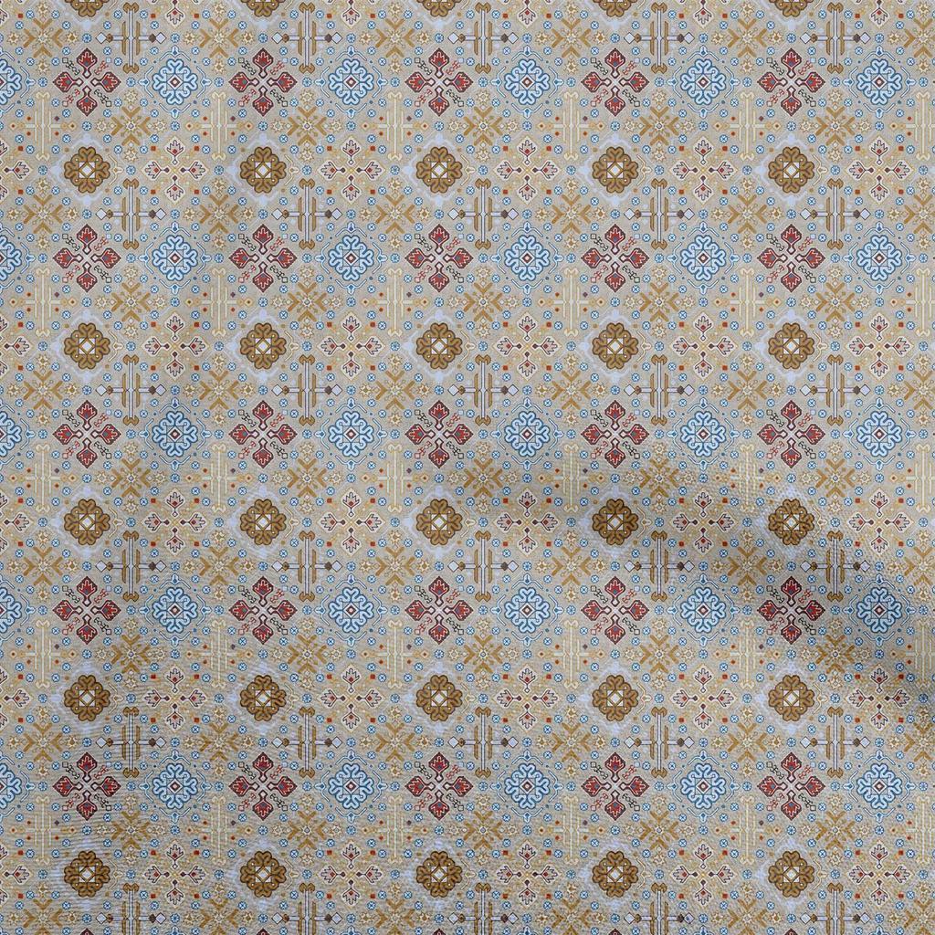 oneOone Cotton Flex Brown Fabric Asian Kilim Sewing Craft Projects Fabric Prints By Yard 40 Inch