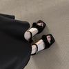 Fairy style sandals with skirts to wear 2025 summer new versatile bow women's shoes high-heeled sandals women