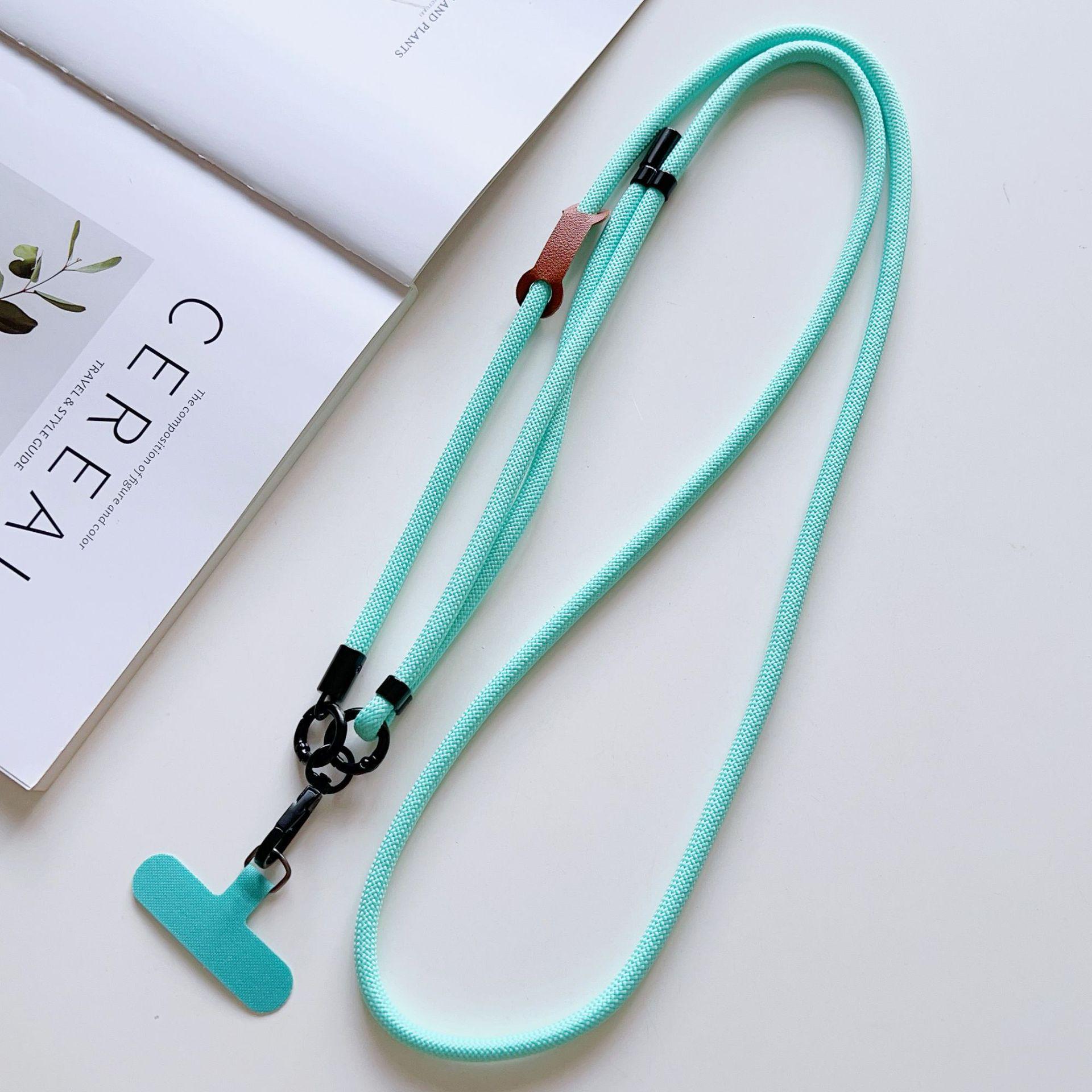 PU Leather Label Adjustable Phone Lanyard: Outdoor Crossbody, Anti-Lost, 7mm Strap