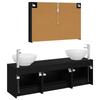 Bathroom Furniture Set 4 Pcs Black Oak Engineered Wood and Glass