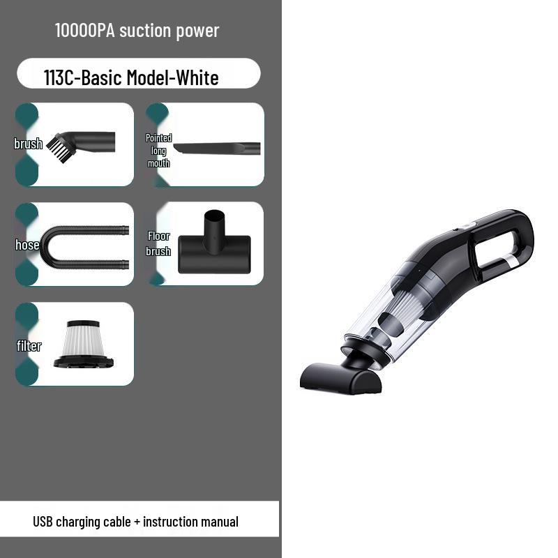 High-Power Handheld Car Vacuum with Wireless Charging, Compact Size, and Strong Suction