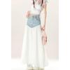 2026 Summer New Retro Irregular Splicing Cowboy Skirt for Women, Versatile and Slimming, Denim Half Body Skirt, Long Style