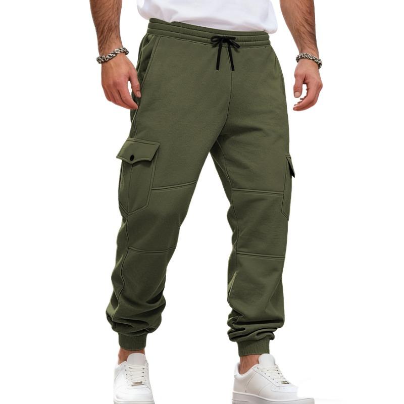 Pantalon cargo en polaire pour homme Pantalon jogger décontracté avec poches