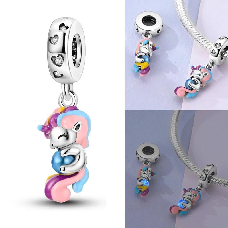 Copper Pink Series Charms Pendant Lovely Dangle Pink Perfume Bottle Charm Beads Fit Original Bracelet Necklace Jewelry