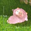 Pink Little Sheep Micro-landscape Cute Animal Little Pink Sheep Glow-in-light Small Ornament Resin Accessory