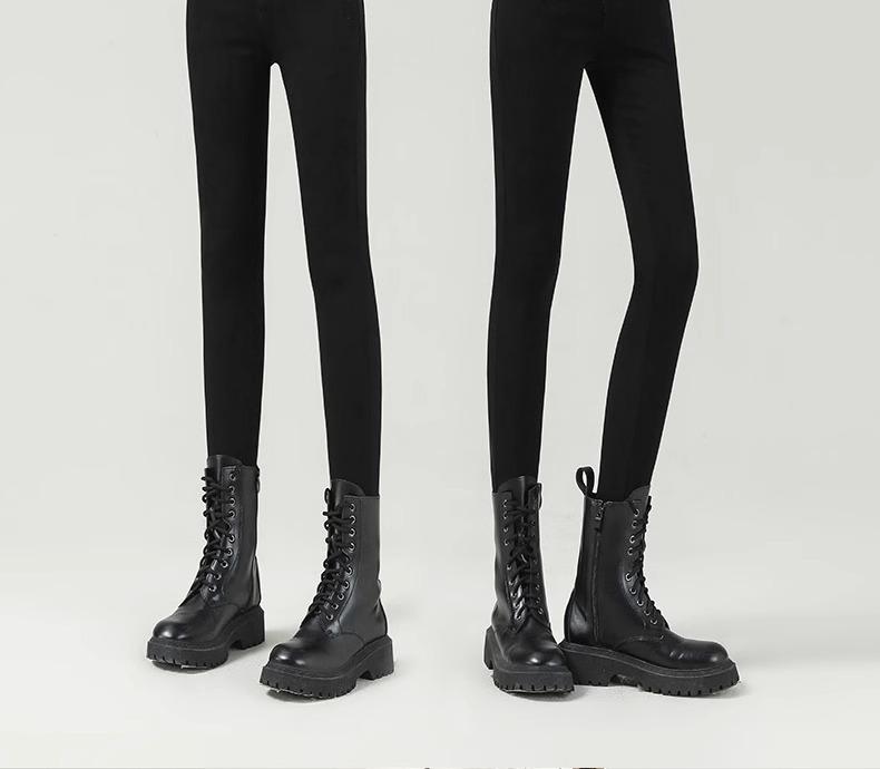 Women's 2025 High-Waisted Black Leggings - Elastic, Tight, Pencil Style for Spring
