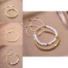 Artificial Pearl Beaded Bracelet With Geometric Oval Design For Womens Fashion Accessory