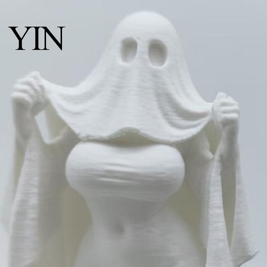 3D Halloween Ornament Printed Ghost Bride Statue Ornament, Female Figure Sculpture with Fade-resistant Stable Base, Decorative Minimalist Spooky