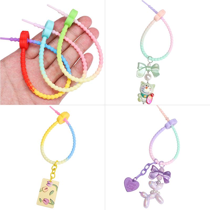 2-10Pcs Silicone Plum Blossom Gradient Keychain