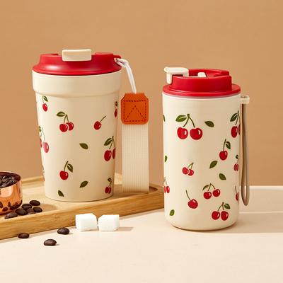 Portable Plastic Coffee Cup Mug With Lid Heat-Resistant Sealed Water Cup Portable Drinking Cup For Students Adult