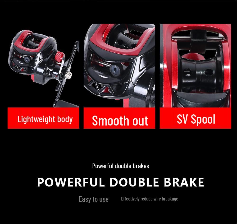 Full Metal Baitcasting Reel, No Backlash, Black Fish Wheel, Long Cast Water Drop, Micro Lure Raft Fishing