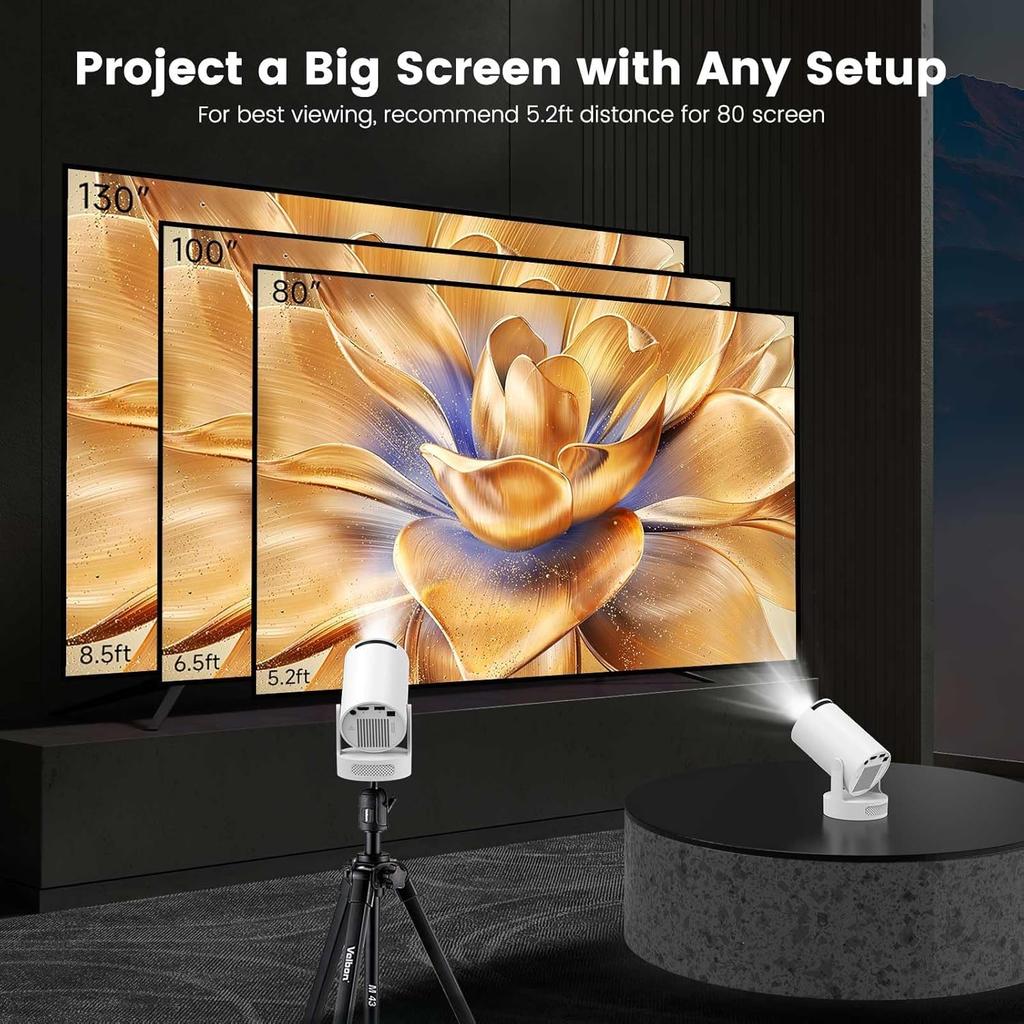 Ameg Home Projector TV Automatic Keystone Bluetooth HiFi Home Projector with 6 Instant 1080P Large High Integrated Ceiling Projection Zoom Japanese