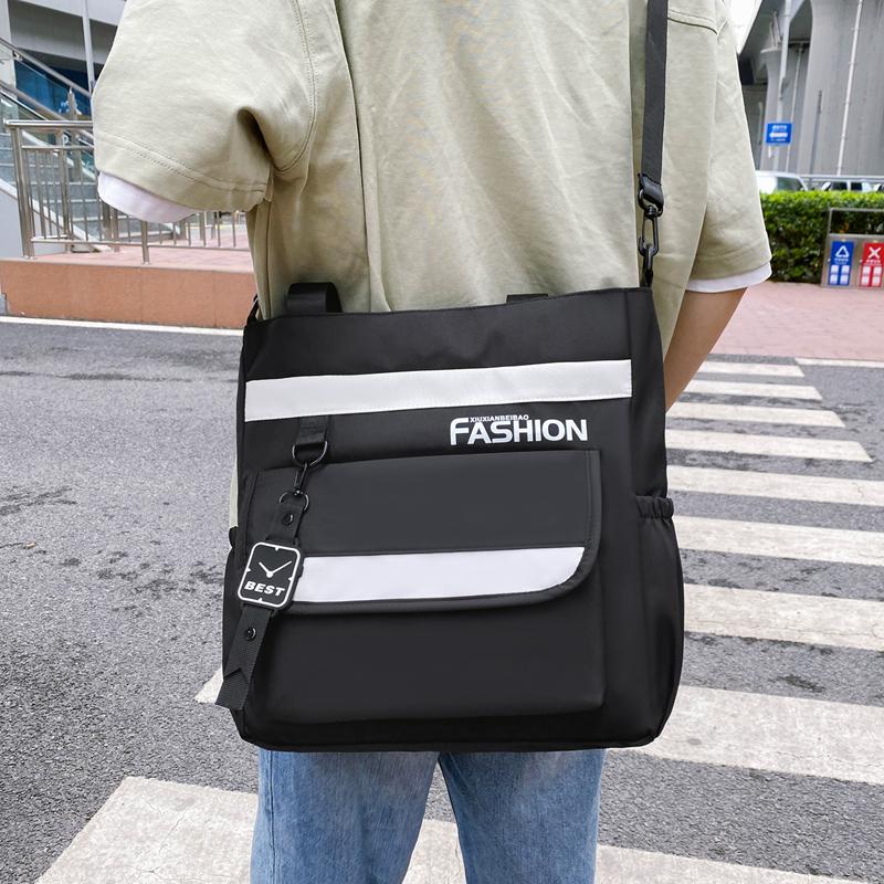 Schultertasche für Junior High School Schüler Farbkontrast Mehrfachfächer Umhängetasche Unisex Große Kapazität Tragetasche