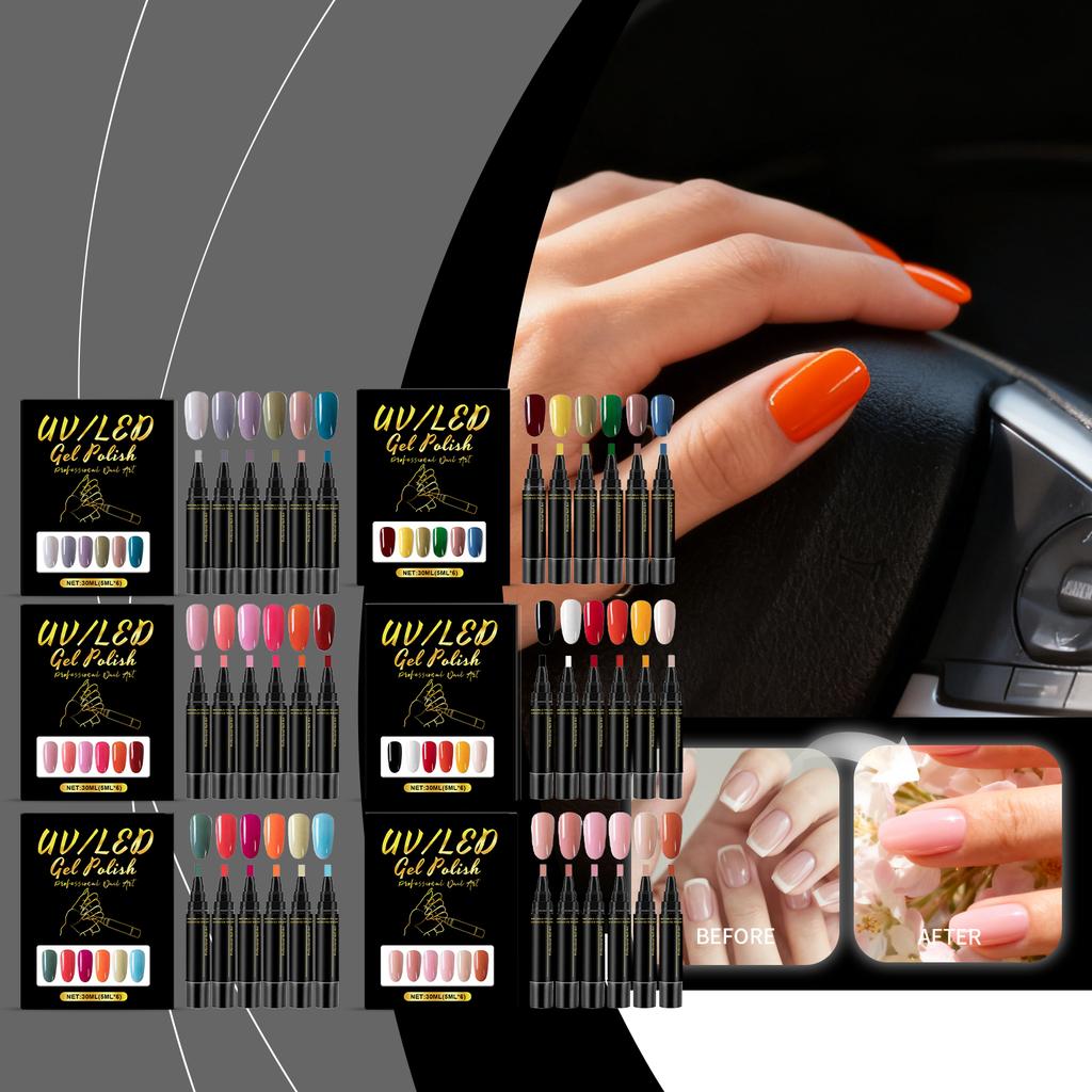 AMZ Nail Art Pen Set – Multi-Color Home Manicure Pens (Convenient & Mixable)