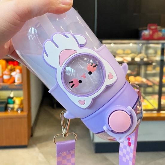 700ml Kids Water Bottle Large Capacity Leak Proof Food Grade Adorable Cartoon Design