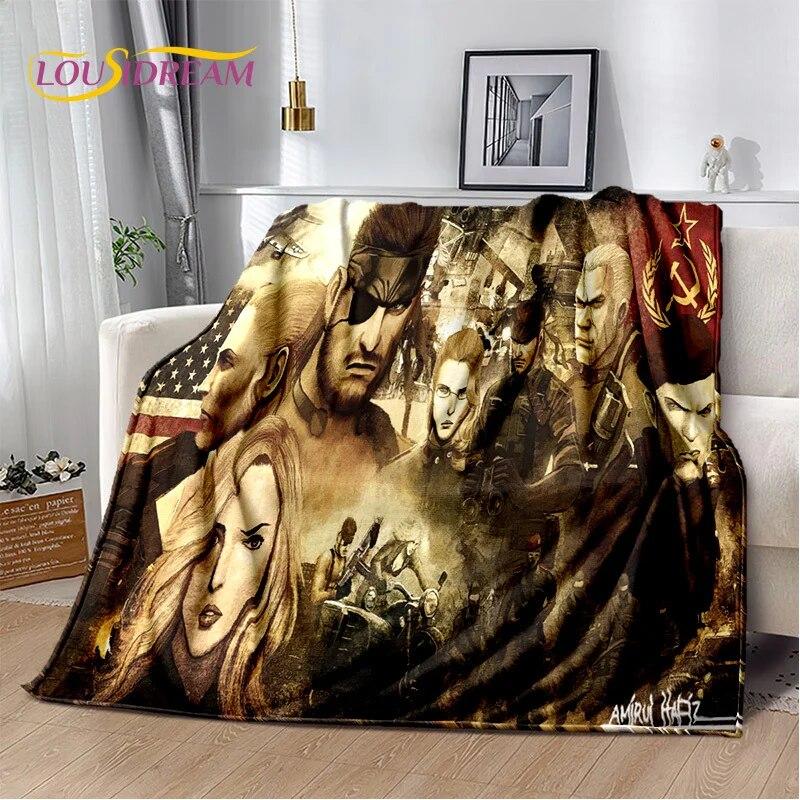 3D Game Metal Gear Solid Cartoon HD Gamer Blanket,Soft Throw Blanket for Home Bedroom Bed Sofa Picnic Travel Cover Blanket Kids