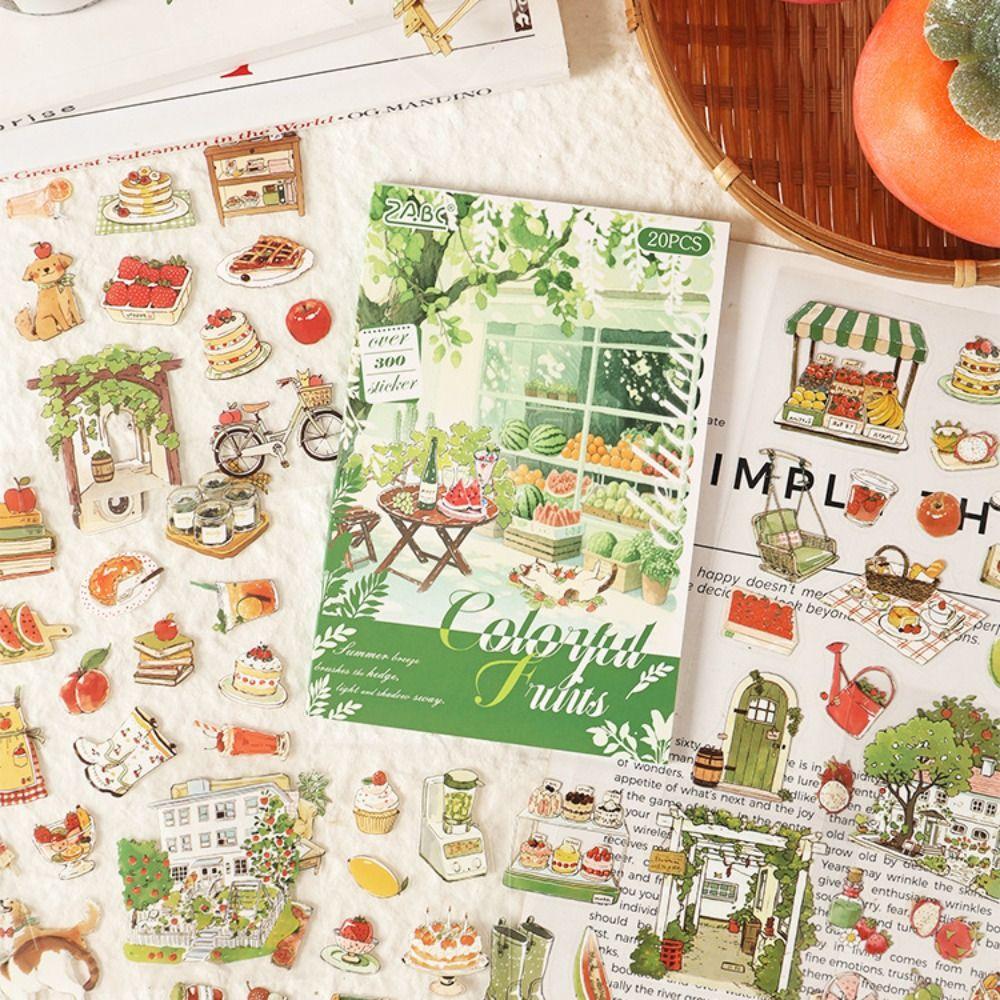 20 Blatt Tagebuchaufkleber Wasserdichter Scrapbook-Aufkleber Niedliches Aufkleberbuch Schreibwaren