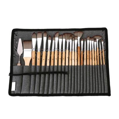 24x Artist Brushes with Cloth Roll Nylon Hair Paint Brushes Watercolor Paint Brushes Painting Brushes for Drawing