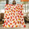 1pc 2D Flat Printing Spring And Summer New Arrival Red-Orange Gradient Leaf Pattern Digital Print Blanket, Throw, Soft And Comfortable 100% Polyester