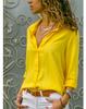 Long Sleeve Women's Deep V Button Chiffon Shirt Slim Fit Celebrity Style Inside Temperament Commuter