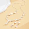 3 Pieces of Women's Trendy Leaf Pearl Earrings with Necklace Jewelry Set for Weddings, Banquets, Parties, and Holiday Gifts