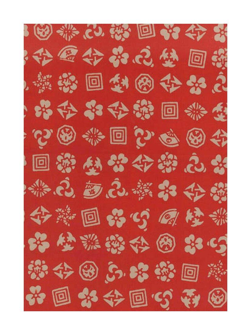 

Tenugui Hand Chusen Made in Kabuki Crest Flyer Niwa-zome Towel, Print, 100% Cotton, Japan, (Red)