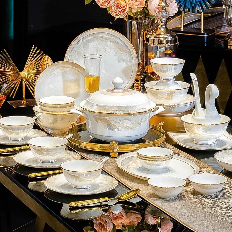 Jingdezhen Ceramic 52-Piece Tableware Set