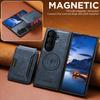 SUTENI for Samsung Z Fold 7 Phone Case Magnet Wireless Charging 2-in-1 Card Holder Stand Luxury Faux Leather Galaxy Z Fold 6