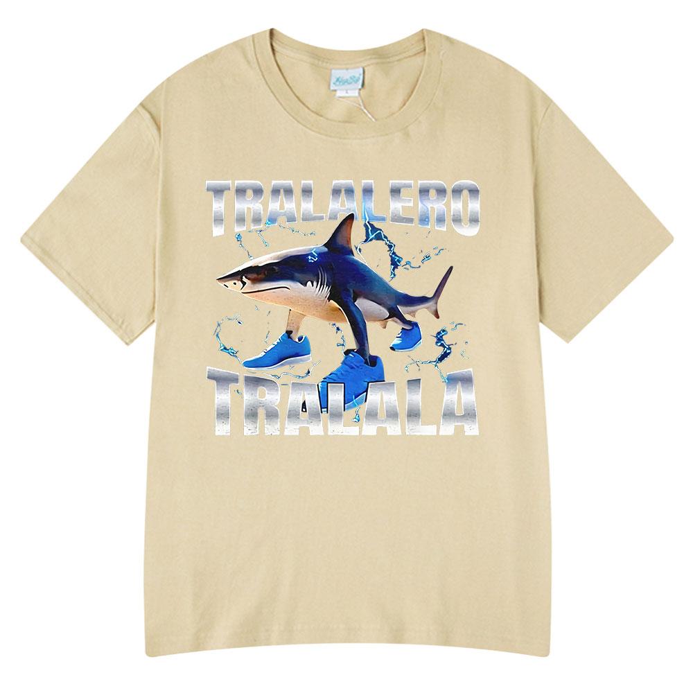 Tralalero Tralala Funny Humor Shark Meme T-shirt Men Women Clothes Fashion Gothic Vintage T-shirts Casual Oversized T Shirt Tops
